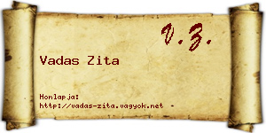 Vadas Zita névjegykártya